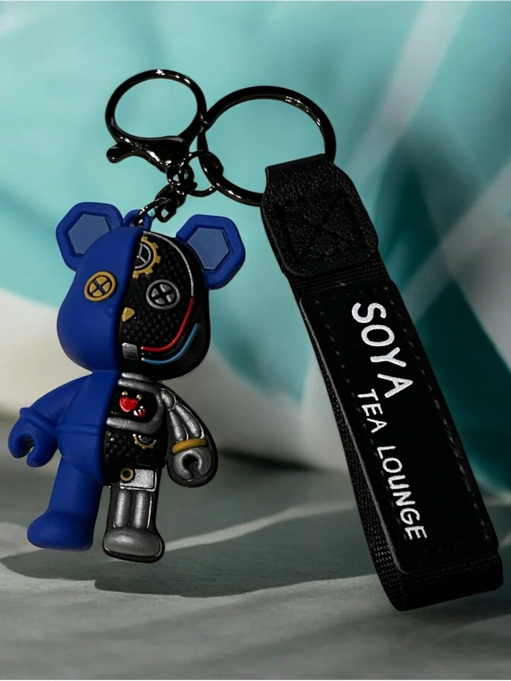 Not Rated Blue & Black SOYA Tea Lounge Keychain Card Holder